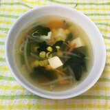 豆腐入りコンソメ野菜スープ